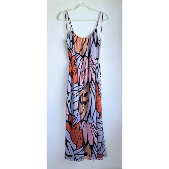 NWT Sam Edelman Women's Butterfly Trapeze Chiffon Maxi Dress in Lavender Multi M - Picture 3 of 11